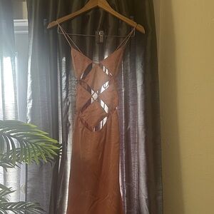 Missguided Copper Backless Dress